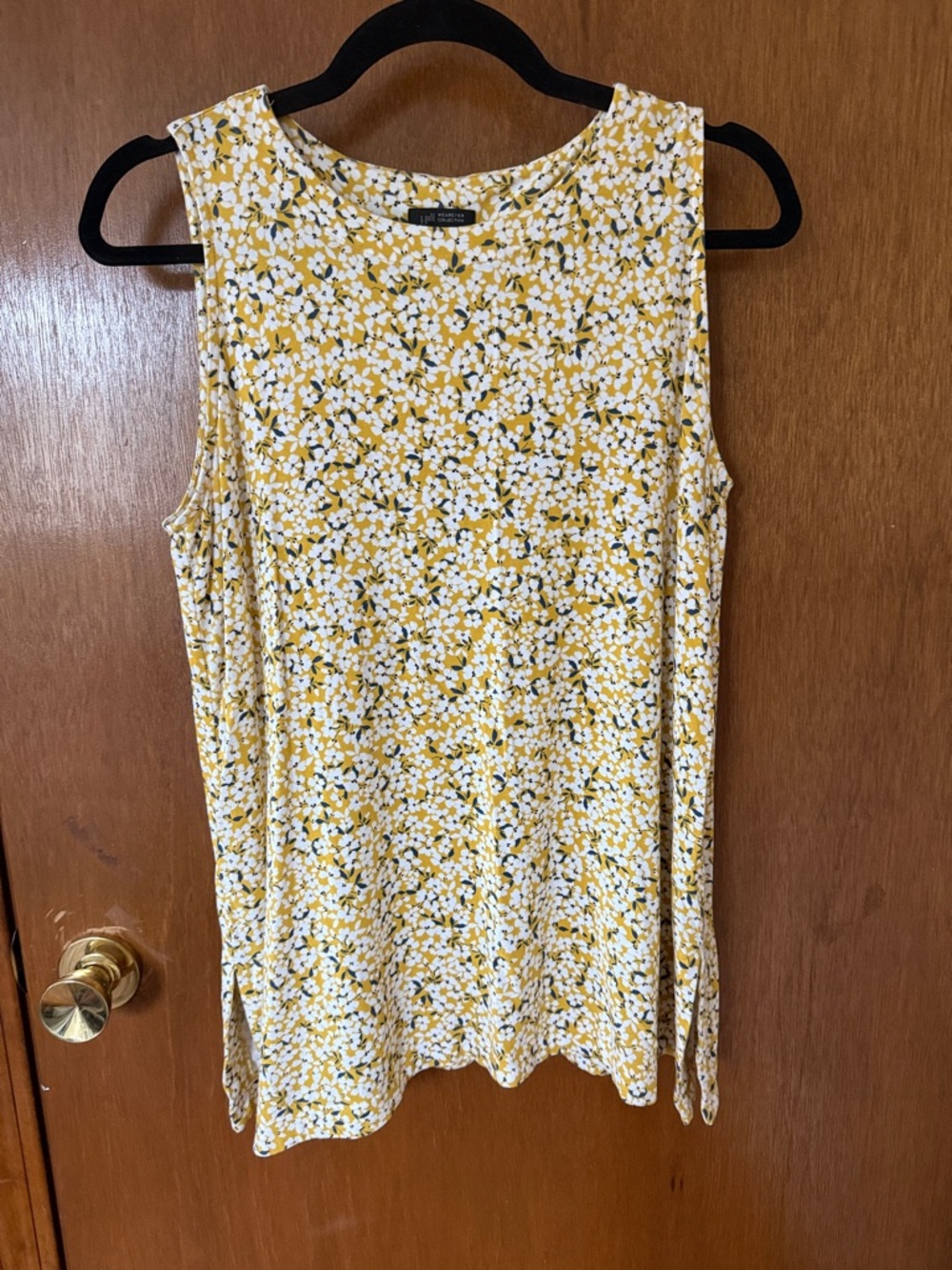J. Jill Yellow White Floral Sleeveless Tunic